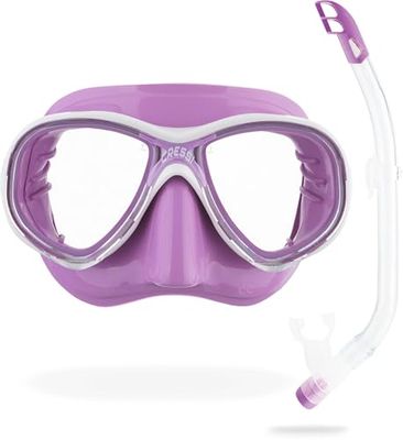 Cressi Combo Set Marea Vip Jr, Set composto da Maschera Marea Jr e Snorkel Top Unisex Bambino, Lilla/Bianco, Taglia Unica