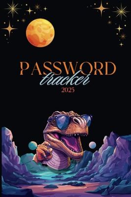 Password Tracker, Organizer, Journal, Funny White Elephant Gag Gift, Gift Exchange Idea, Colorful book design, Dino Book