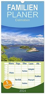 Familienplaner 2024 - Dalmatien mit 5 Spalten (Wandkalender, 21 cm x 45 cm) CALVENDO