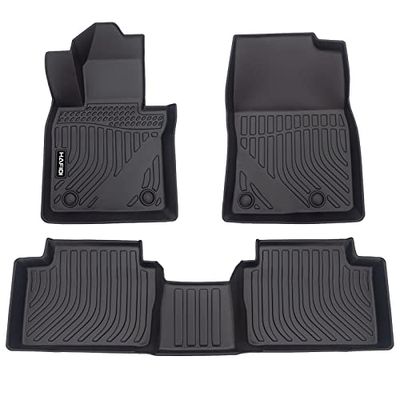 HAFIDI Tapis de Sol personnalisés pour Mazda CX-30 2020-2024 – Protection Contre Les intempéries en TPE très résistants et antidérapants pour rangée Avant et 2e rangée d'accessoires – Noir