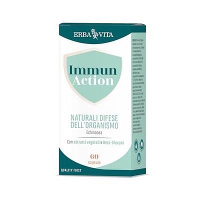 ERBA VITA Immun Action Capsule integratore alimentare a base di Echinacea, Tabebuia e Uncaria che supportano le naturali difese dell'organismo - 60 capsule