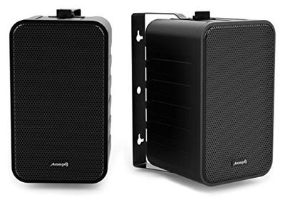 Audibax Pícolo PR-42 - Enceintes Hi-FI Passives d'Étagère - Paire d'Enceintes Stéréo à 2 Voies - Haut-Parleur 75W - Support Mural Inclus - Haut-Parleurs de Graves 4" - Son Surround