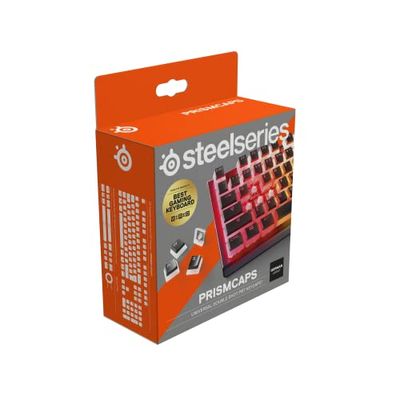 SteelSeries PrismCaps - Touches Double Shot Style Pudding - Thermoplastique PBT Durable - Compatible avec la Plupart des claviers mécaniques - Supports MX - Noir (Disposition Allemand)