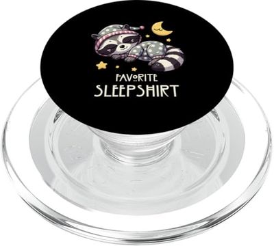 Camiseta de dormir favorita mapache siesta pijama meme PopSockets PopGrip para MagSafe