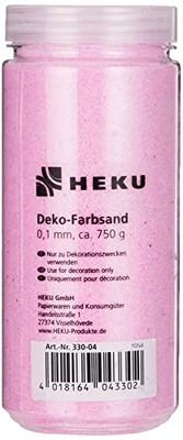 Heku 30330-04: sabbia decorativa/colore rosa, 750 g, in barattolo richiudibile, 750g / Körnung 0,1mm, Unità