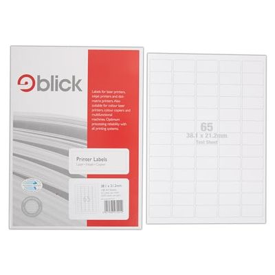 Blick Labels, White, 10 Per Sheet 100 Sheets, Rectangular, 99.1mm x 57mm, 1000 Labels, For Home, Office, Family, School