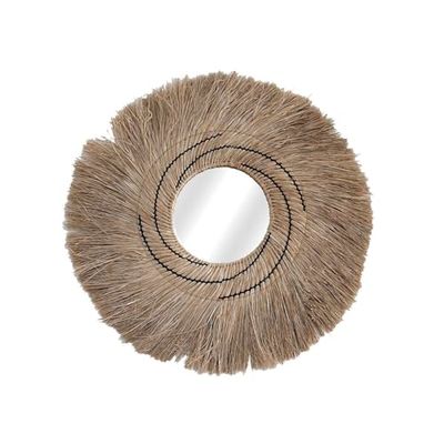 Romimex Natural Plant Fiber Wall Mirror 80 x 4 x 80 cm Round