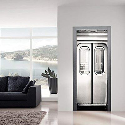 Wallflexi Door Lift Home Decoration Wall Art Murals Decals Living Room Nursery Restaurant Hotel Café Office Décor Removable Self-Adhesive Stickers, Vinyl, Multicolour, 200 x 88 x 0.03 cm