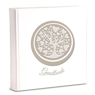 Mareli Guestbook Uitnodigingsboek, wit, 20 x 20 cm