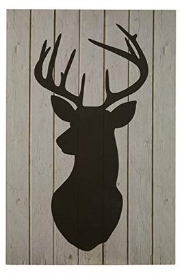 Premier Housewares Stag Silhouette Wall Plaque - Black