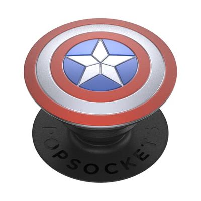 PopSockets: PopGrip - Soporte y Agarre para Teléfonos Móviles y Tablets con un PopTop Intercambiable - Enamel Captain America Shield
