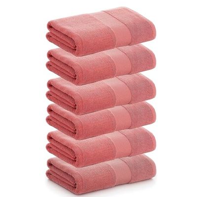 PADUANA Lot de 6 Serviettes de Toilette 30 x 50 Nude 100% Coton Coiffure – Serviette sèche Douce, Rapide et Absorption maximale – Disponible Serviette de Toilette, Serviette de lavabo, Serviette de
