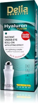 Delia Cosmetics - Hyaluron Fusion - Roll-On – Sollevamento - Antirughe - Complesso rassodante ad azione immediata per gli occhi - Illumina, leviga - 15 ml