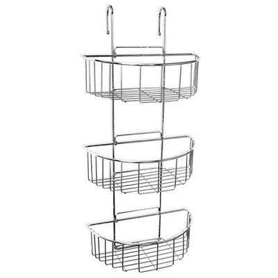 TATAY Mensola per Doccia in Metallo Cromato, con 3 cestini, Ideale per Essere Appeso al Box Doccia. 27,5 x 15 x 60 cm