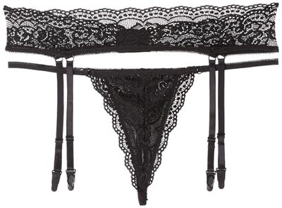 Cottelli Collection Lingerie String and Suspender Belt, Large
