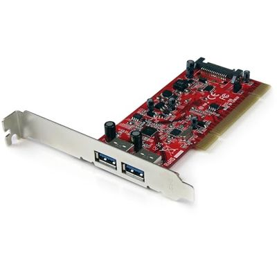 StarTech.com Carte PCI vers 2 ports USB 3.0 (5Gbps) SuperSpeed - Alimentation SATA (PCIUSB3S22)