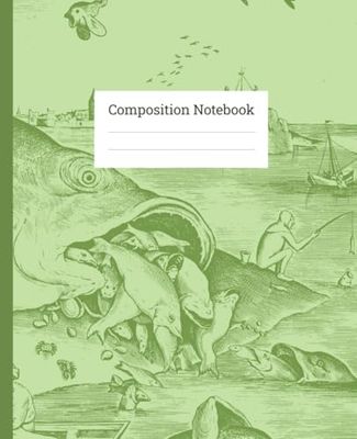 Composition Notebook College Ruled: Green Vintage Illustration | 7.5" x 9.25" | 120 Pages | Lined Paper | School, College & Work