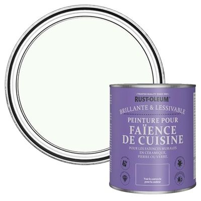 Rust-Oleum Peinture Blanche Résistante à l'eau pour Faïence de Cuisine, Finition Brillante - Immobile 750ml