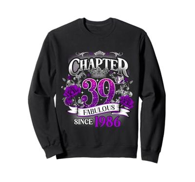 Womens Chapter 39 Fabulous Since 1986 39th Birthday Queen Felpa