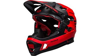 Bell Bike Unisex – Super DH Spherical Hjälmar, matta/Gls röd/svart fasthouse, S