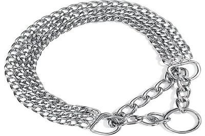 Trixie - Catena Semi-Choke a Tre File, cromata, con Sistema antistrappo