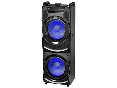 Trevi XFEST XF 4500 Enceinte DJ amplifiée avec MP3, USB, MicroSD, AUX-in, Bluetooth, Deux entrées Microphone, Refroidissement par air, karaoké, Batterie intégrée