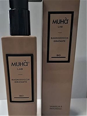 MUHA' | Bagnodoccia Bio, Fragranza Vaniglia e Patchouli, Detergente Corpo Idratante ad Azione Lenitiva, Formato da 230 ml