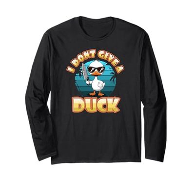 Cute Duck Quack Sunglasses Knife Boss Kitchen Chef Maglia a Manica