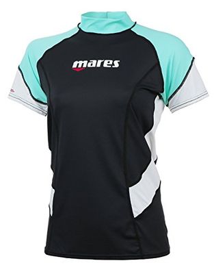 MARES 412542, T-Shirt avec Manches Courtes pour Femme L Aigue-Marine