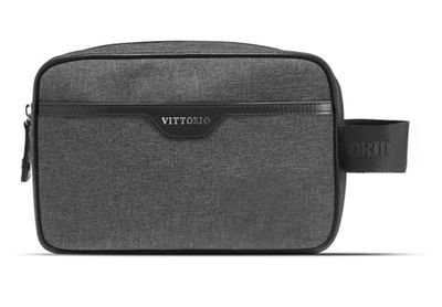 Vittorio - Borsa da bagno 100% Plastica Riciclata - Grigio