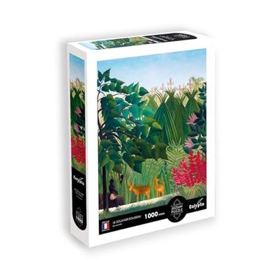 Sentosphère Calypto 3907006 Der Wasserfall, 1000 Teile Puzzle mit Soft-Touch, Kunstpuzzle mit samtiger Oberfläche, für Erwachsene und Kinder ab 9 Jahren, Henri Rousseau, Nachauflage, Mehrfarbig