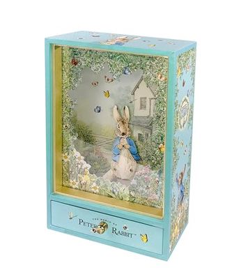 Trousselier Peter Rabbit. - Grande Boite a Musique Bois Traditionnelle Pierre Lapin Jardin - Boite Musicale - Boite a Musique Garçon Fille Bebe Enfant - Cadeau Bapteme Naissance