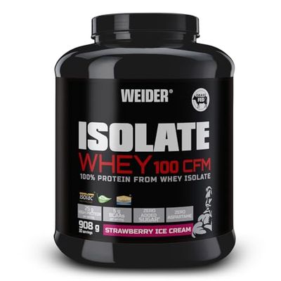 Weider Isolate Whey 100 CFM Mix Protéines avec Isolat de Protéines de Lactosérum sans Aspartame, Cookies & Cream, 908 g, 1 Unité