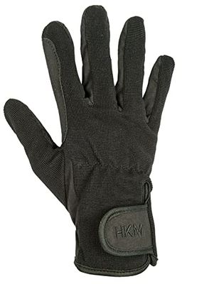 HKM Rijhandschoenen -Special- van hoge kwaliteit imitatieleer 9191 zwart/zwart 12