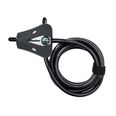 Master Lock Veiligheidskabel met sleutelslot [Verstelbare vergrendelingskabel van 30 cm tot 1,8 m] [Python] 8418EURD - Voor Sportuitrustingen, Gereedschap en Buitenmeubilair