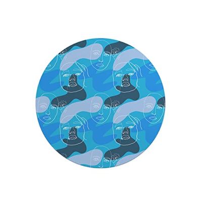 Questo Casa, Rund musmatta med digitalt tryck, halkfri baksida, för kontor och hem, diameter: 22 cm