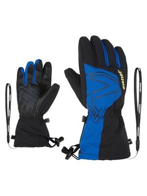 Ziener Guanti da sci Laval per bambini, impermeabili, lunghi scaldamuscoli, blu cobalto, 4