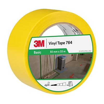 3M General Purpose Vinyl Tape 764i, 50 mm x 33 m, Yellow