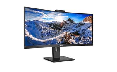 Philips Monitors USB-C 346P1CRH/00-34, Curved 1500R, WQHD, 100Hz, VA, HDR 400, Altavoces, Webcam, 3440x1440, 300cd/m, HDMI 1x2.0, Displayport, 1xUSB-C/1xUSB-B/4xUSB 3.2, Negro