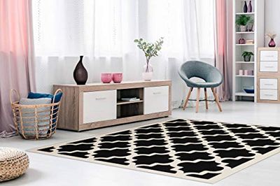 One Couture Scandic matta platt tofflor arabesque 160x230cm svart