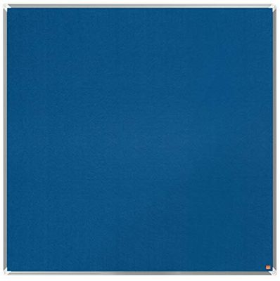 Nobo Pannello in Feltro, 1200 x 1200 mm, Cornice in Alluminio, Sistema di Montaggio ad Angolo, Gamma Premium Plus, Blu, 1915190