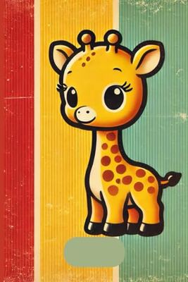 Retro Giraffe Notebook: 100 Page Lined Journal, Vintage Style Writing Notebook for School, Work, or Journaling