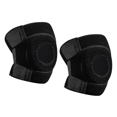 Endless Adjustable Elastic Slip-in Knee Support | Black | Material: Neoprene | For Arthritis, Meniscus Tear, ACL, Knee Pain Relief, Runner, Sport, Gym, Sports, Exercise, Workout, Cycling | Pack of 2