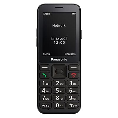 Panasonic KX-TU250EXB 4G Essentials Teléfono móvil, botón de llamada de emergencia SOS, función manos libres, pantalla grande