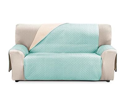 CARDENAL TEXTIL Rubí Couvre Sofa Bicolore Réversible, Polyester, Aigue-Marine, Écru 4 Places