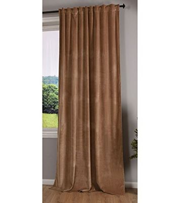 Gardinenbox assombrissement Milano Rideau en Velours Opaque avec Passants et Cordon de Serrage, Polyester, Sable, 1 Stück HxB 235x135 cm