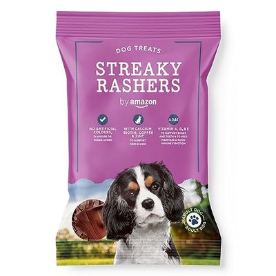 by Amazon - Snack per cani, Streaky Rashers, 85 g
