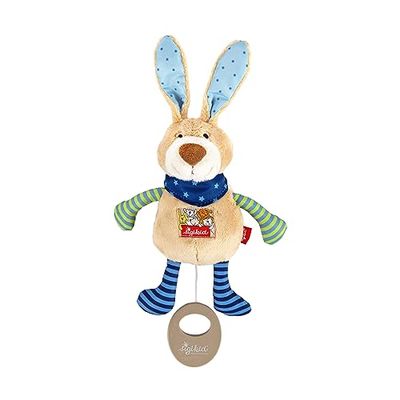 sigikid, Garçon, Peluche Musicale, Lapin, Bleu/Vert, 40356