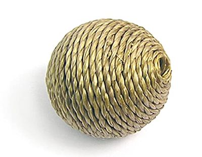 Houten bal gevoerd met okerkoord, diameter 24 mm, 25 en ca.
