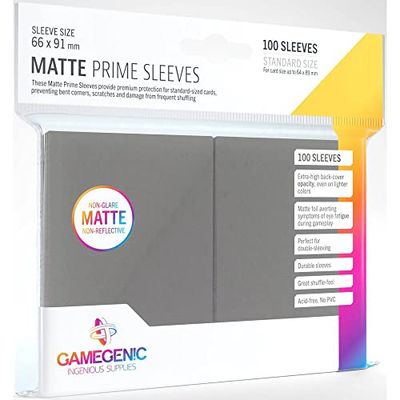 Gamegenic GGS11037ML Matte Prime Sleeves (100-Pack), Dark Grey